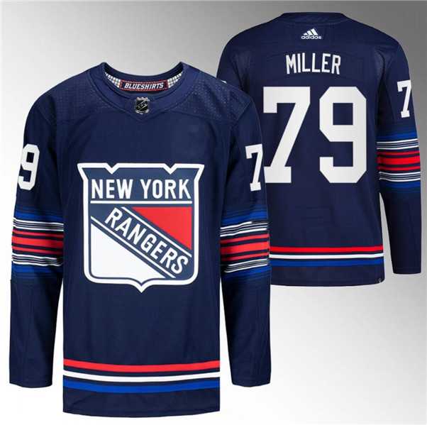Men's New York Rangers #79 K'Andre Miller Navy Stitched Jersey Dzhi